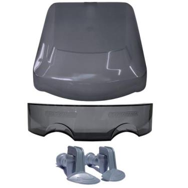 Imagem de Kit Viseira Fumê Latina P355 + Topo Tampa + Torneira Prata