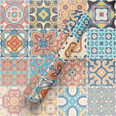 Imagem de Papel De Parede Adesivo Estilo Azulejo Português Cozinha  - Bazar Dos 