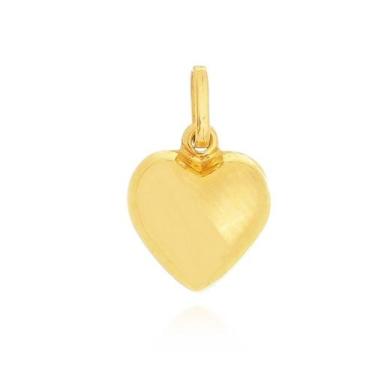 Imagem de Pingente Coração Berloque Em Ouro 18k Gordo Liso 12mm - AGAPRIME JÓIAS