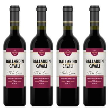 Imagem de Kit 4 Un Vinho Tinto Seco Ballardin & Cavali 750 ml