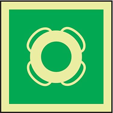 Imagem de Accuform MLMR112GX Lumi-Glow Flex Adesivo Vinil IMO Letrão, Lenda (Boia salva-vida), 15 cm de altura, 15 cm de comprimento x 15 cm de largura x 0,2 cm de espessura, plástico, verde sobre brilho