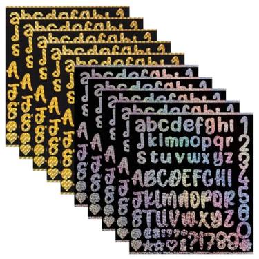 Imagem de 10 folhas de adesivos de letras para Stanley Cup, adesivo de nome de garrafa de água autoadesivo à prova d'água etiquetas de nome de vinil personalizado logotipo do alfabeto para copos Stanley Tumbler