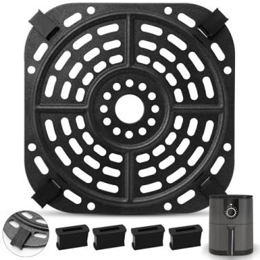 Imagem de Air fryer Accessories for Ninja AF080 Mini Air Fryer, 5.6'' * 5.6'' Square Food Grade Non-stick Air Fryer Grill Pan Grill Plate Crisper Plate Accessories Tray Rack, Dishwasher Safe