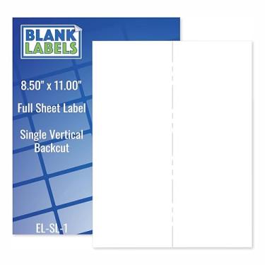Imagem de Etiquetas completas de endereço e envio da Blank Labels - 21,6 cm x 28 cm - 1 etiqueta por folha - Fosco branco permanente - Garantia de jato de tinta e laser - Fácil de descascar - Feito nos EUA - 25