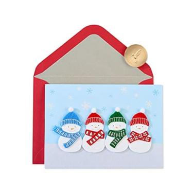 Imagem de Papyrus Cartões de Natal em caixa com envelopes, desejos mais quentes, bonecos de neve sem glitter (8 unidades)