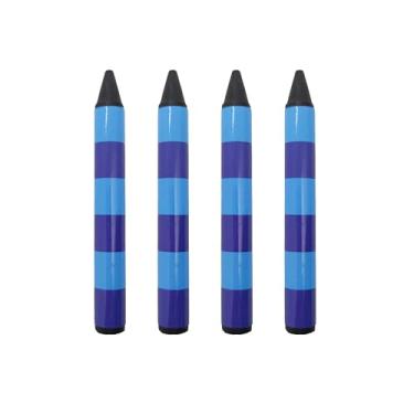 Imagem de ASVP Shop Giz de cera preto jumbo listrado - para seus cadernos Steve Josh Handy Dandy (Listrado Azul - Pacote com 4)