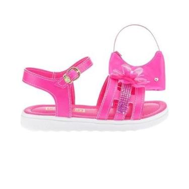 Imagem de Sandalia Infantil Feminina Escolar E Casual Barbie de Lacinho Tam 23-34 + Bolsinha-Feminino