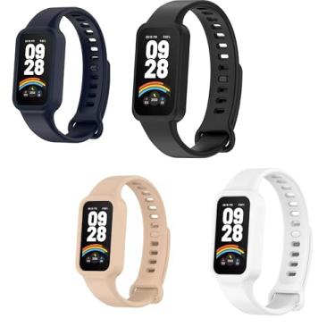 Imagem de Kit 04x Pulseiras de Silicone Premium Para Smartwatch Xiaomi Mi Band 9 Active