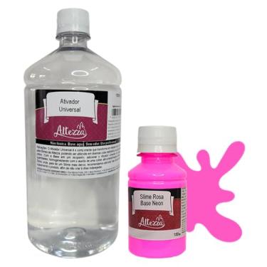 Imagem de Combos Criativos Creations Art 01 - Escolha o Seu Kit Altezza - Ativador de Slime 1 Litro Universal Premium Para Cola Slime (Ativador + Neon Rosa 100g)