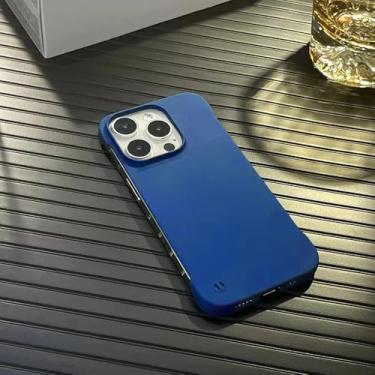 Imagem de Capa rígida ultrafina sem moldura para PC para iPhone 15 14 13 12 MINI 11 Pro Max XR XS X 8 7 Plus SE Slim Cooling Candy, azul escuro, para 7Plus 8Plus