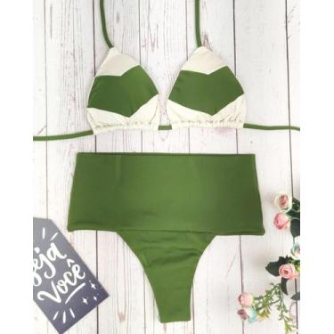 Imagem de Biquíni Cortininha Hot Pants Cintura Alta Fio Dental C/ Bojo - B Maze,