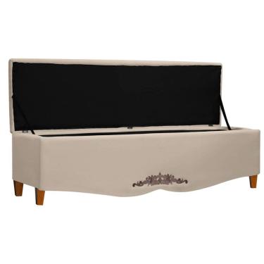 Imagem de Recamier Baú Provençal 195cm para Cama King Linho - SOFA STORE