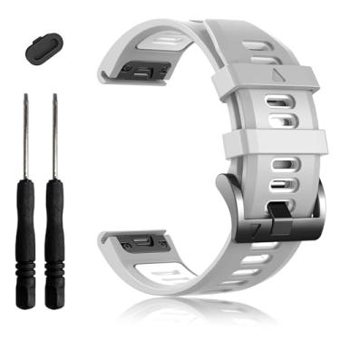 Imagem de EZMVZKU Pulseira esportiva de ajuste rápido de 22 mm para Garmin Fenix 8/8Pro de 47 mm/Fenix 7/7 Pro/6/6 Pro/5 Plus, pulseira de silicone para Forerunner 970 965 955/Approach S70/quatix 8/tactix 8 de