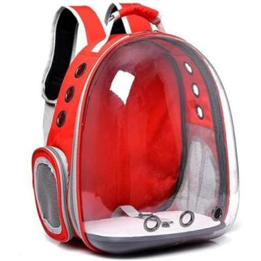 Imagem de Mochila Bolsa Pet Visão Panorâmica Astronauta Cachorro e Gato PREMIUM DAVEXX® (VERMELHO)