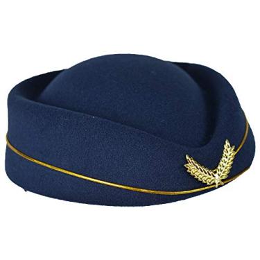 Imagem de Chapéu moderno vintage aeromoça, Azul marinho, M