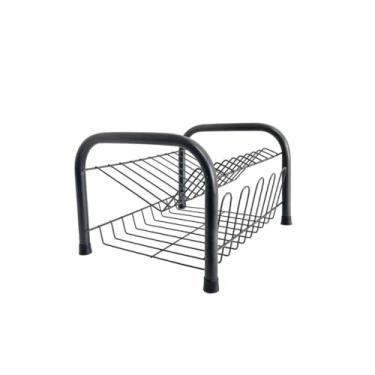 Imagem de Escorredor De Louça Duplo Preto Compacto Eficiente Cozinha Pia Pratos Copos Talheres Secador Organizador(GRAFITE)