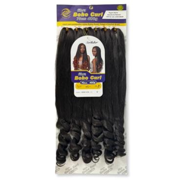 Imagem de Cabelo Boho Curl Ser Mulher Fibras - 70cm Pré-Alongado, 480g, Fibra Sintética Premium para Gypsy, Fulani, Crochet Braids, Tranças e Apliques | Super Leve, Praticidade, Qualidade e Conforto