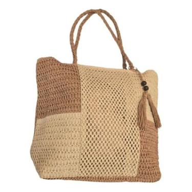 Imagem de Bolsa De Palha Praia Feminina De Ombro Grande Verão Elegante - Alwy