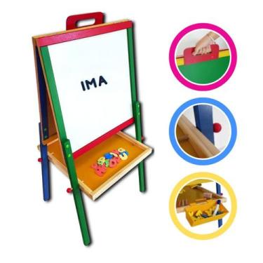 Imagem de Lousa Infantil Magnética Portatil 3 em 1 Educativo - Carimbras