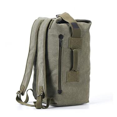 Imagem de Mochila de grande capacidade para bolsa de viagem masculina mochila masculina de lona bolsas de ombro para mochilas masculinas(Green1,22 * 12 * 8in)