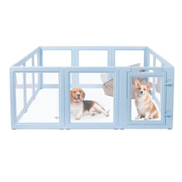 Imagem de LoveTail Casa De Cercadinho Para Cachorro De Acrílico Transparente Faça Você Mesmo, Montagem E Desmontagem Rápida E Fácil, Forte Sucção No Piso, Uso Interno E Externo, Cerca Para Filhotes De Fácil L