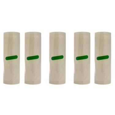 Imagem de Kit 5 Rolos Bobina Saco Para Embalagem Á Vacuo 15 x 25 cm Com 5m - Sel
