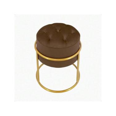 Imagem de Kit 2 puff argola capitonê tecido veludo luxo - NoBrand, Marrom