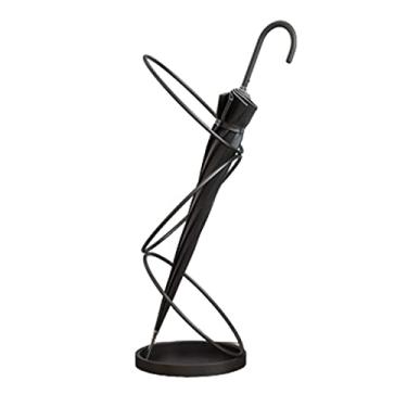 Imagem de Suporte de guarda-chuva de metal preto, suporte de bengala criativo, suporte de guarda-chuva, bandeja coletora, para casa, escritório, condomínio, apartamento, restaurante - arte (cor: branco) (preto)