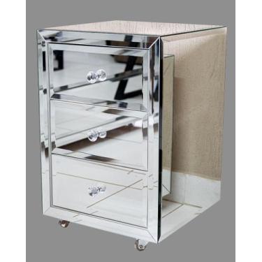 Imagem de Mesa de Cabeceira Espelhada com Bisotê - Mobília Express, Plus Size