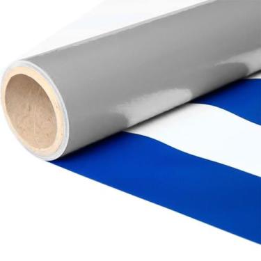 Imagem de Lona Listrada Iporanga Para Barraca De Feira 1x1,4m Azul Metro Linear 
