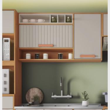 Imagem de Armário Aéreo 2 Portas 120cm Nicho Garrafeiro Nápoles Itatiaia