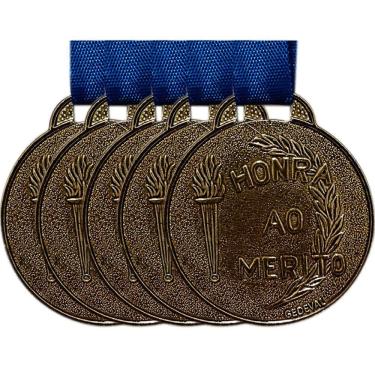 Imagem de 30 Medalhas Participação Honra Ao Mérito Jogos Escola 35mm bronze