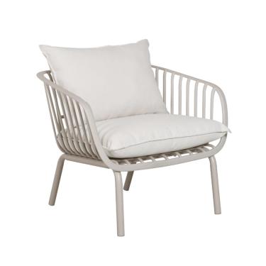 Imagem de Poltrona Sofá 1 Lugar Noronha Seiva Fratini 79 cm largura Base Aço Assento Polipropileno Estof Nude