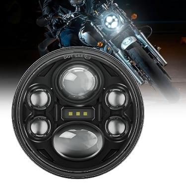 Imagem de SUPAREE Farol de LED de 14 cm 14 cm adequado para Dyna Street Bob Super Wide Glide Low Rider Night Rod Train Softail Deuce Sportster Iron 883