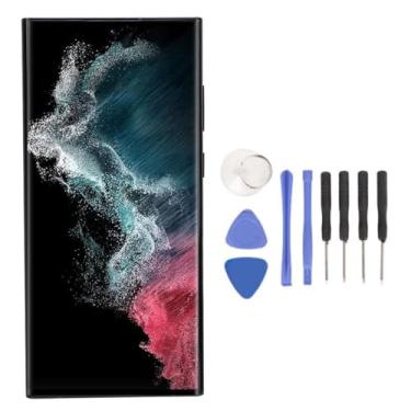 Imagem de Tela de Substituição de 6,8 Polegadas para o for S 22 Ultra Series, Substituição OLED Touch Screen 3D Touch Digitizer e Kit de Reparo Com Impressão Digital de Quadro