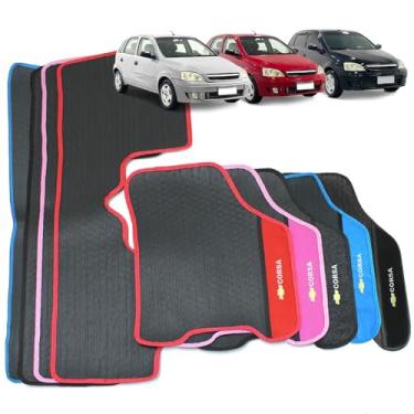Imagem de Tapete Automotivo Corsa 2002 a 2012 Borracha 3 Peças Detalhe em Carpete Personalizado Corsa Hatch Sedan (Preto)