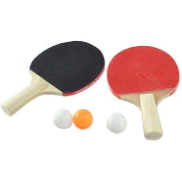 Imagem de Kit Ping Pong Tênis de Mesa 2 Raquetes +3 Bolinhas