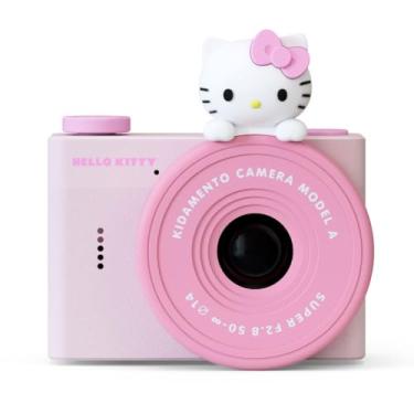 Imagem de Mini câmera digital e filmadora infantil Hello Kitty da Kidamento, cartão de memória de 32 GB, USB-C, cordão de alça macia ajustável, livro Momento Scavenger Hunt - Modelo A Hello Kitty