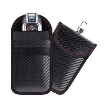Imagem de Bolsa Faraday para Chave de Carro com Bloqueio RFID - Proteção Dupla, 