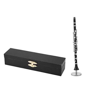 Imagem de Mini Modelo de Clarinete Decorativo Ornamento 16 cm METAL Music Instrument Display Para decoração de mesa e presente para amantes da música