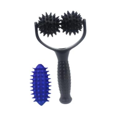 Imagem de Kokiya Bola de massagem manual, ferramenta de massagem portátil, conveniente, para treino de pilates, versátil, portátil para rosto, corpo inteiro, ombros, Preto