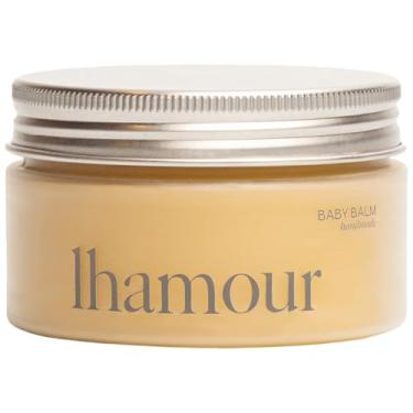 Imagem de LHAMOUR Bálsamo Para Bebês 100% Natural, Feito À Mão, Creme Assaduras De 3,53 Oz, Com Manteiga Karité Orgânica, Cera Abelha, Coco, Oliva E Óleos Cenoura, Pomada Calmante Multiuso Pele Sensível