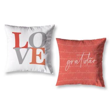 Imagem de Kit 2 Almofadas 40cm x 40cm Decorativas Estampadas Coloridas Sala Sofá