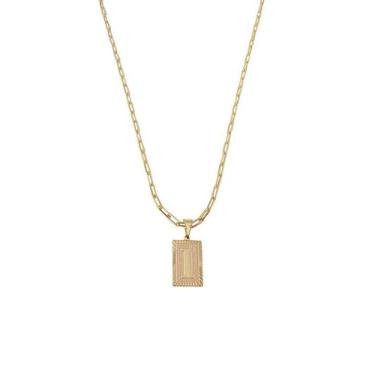 Imagem de Cordão 50Cm Masculino Feminino Pingente Letra I Banhado Ouro - Anaisa 