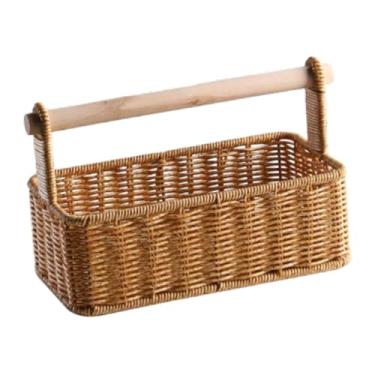 Imagem de Ｂｅｓｇａ Cesta de armazenamento portátil, organizador de talheres, cesta de frutas retangular, recipiente de armazenamento de cozinha para berçário, 26.5 Cm X 14 Cm X 17