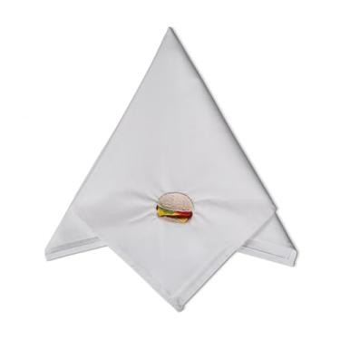 Imagem de Plumasul Guardanapo Bella Mesa Hambúrguer 100% Algodão Cetim 300 fios 40x40cm - Cor Branco