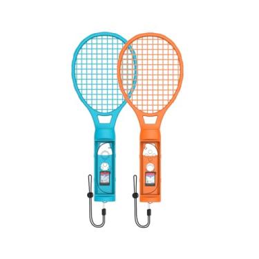 Imagem de XHSESA Tennis Racket Gamepad Accessories for Switch 2 - Compatible with Switch Sports & Motion Games, Grip Controllers for Joy-Con (Orange-Blue)