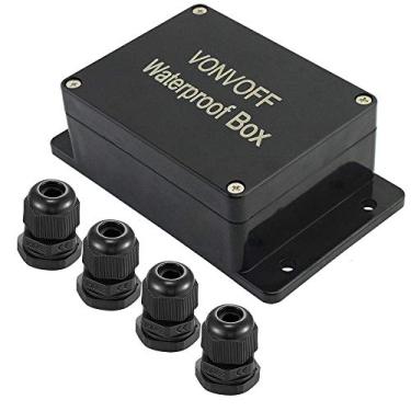Imagem de VONVOFF Caixa Elétrica DIY tipo "faça você mesmo", Caixa de Junção Universal, À Prova de Poeira, Caixa de Plástico ABS IP65, Compartimento com Orifício Fixo e 4 Peças x Prensa M16, 100 x 68 x 50 mm (preto)