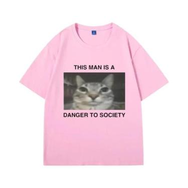 Imagem de Camiseta Engraçada De Gato Meme De Grandes Dimensões, Masculina, Femin
