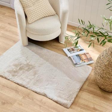 Imagem de Tititex Tapete de área de coleção de luxo, tapete de cabeceira macio de pele macia, felpudo e antiderrapante, lavável, tapete de pelúcia de 3 cm para decoração de quarto de bebê, sala de estar, marrom